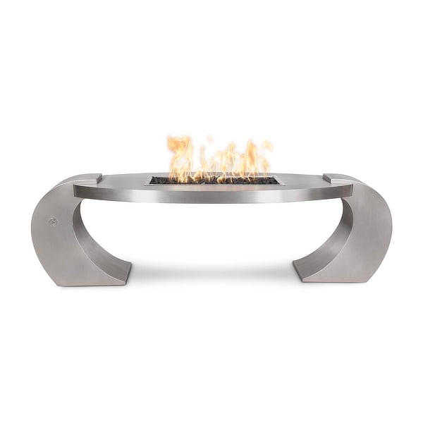 Vernon Stainless Steel Gas Fire Pit Woodland Direct